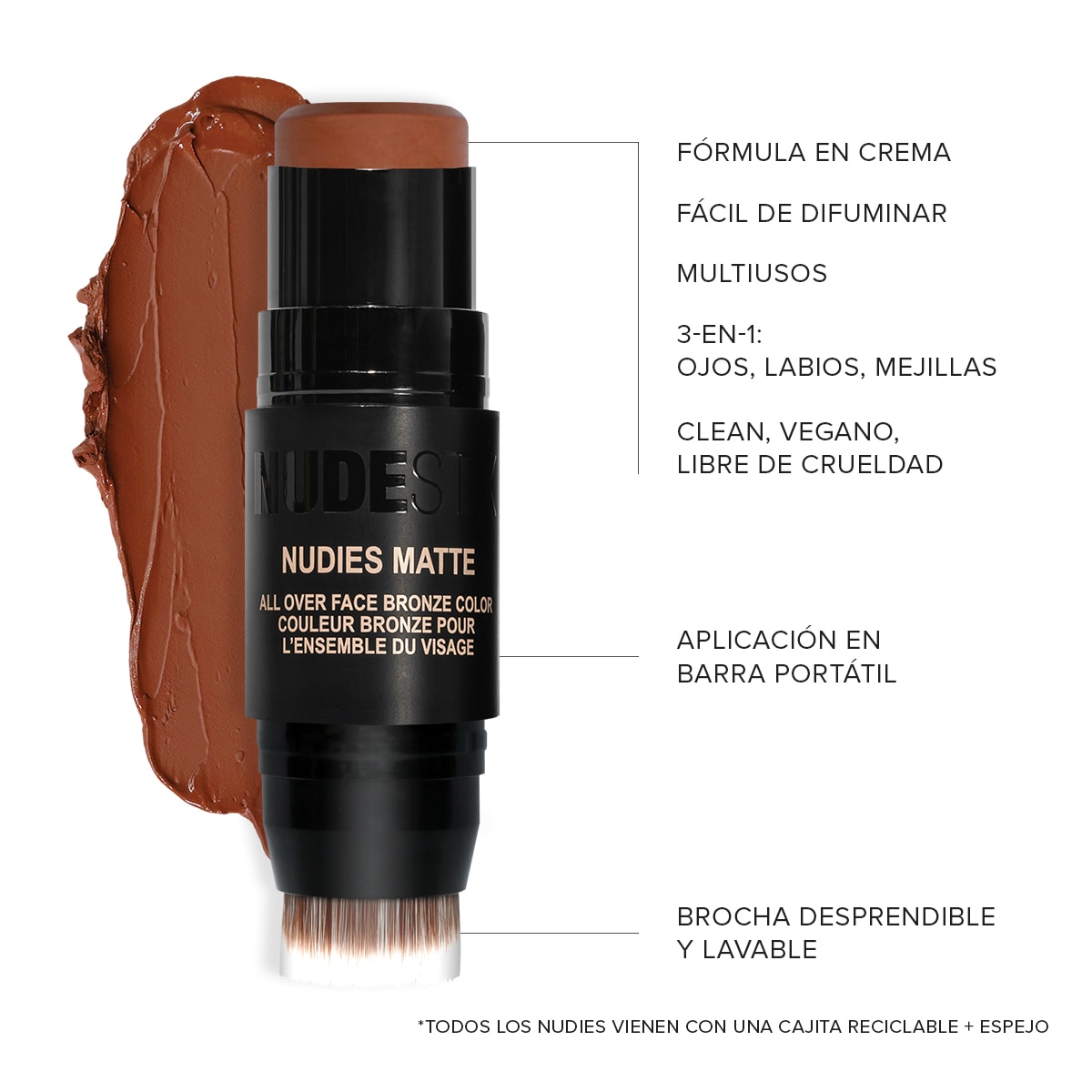 NUDIES MATTE BLUSH & BRONZE (RUBOR Y BRONCEADOR EN BARRA)